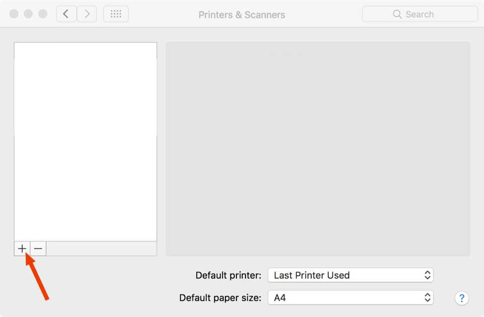 macOS add printer &ndash; step 1